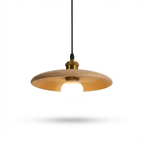 Lampa wisząca Lyyra | Skandynawskie oświetlenie sufitowe | Drewno i szkło