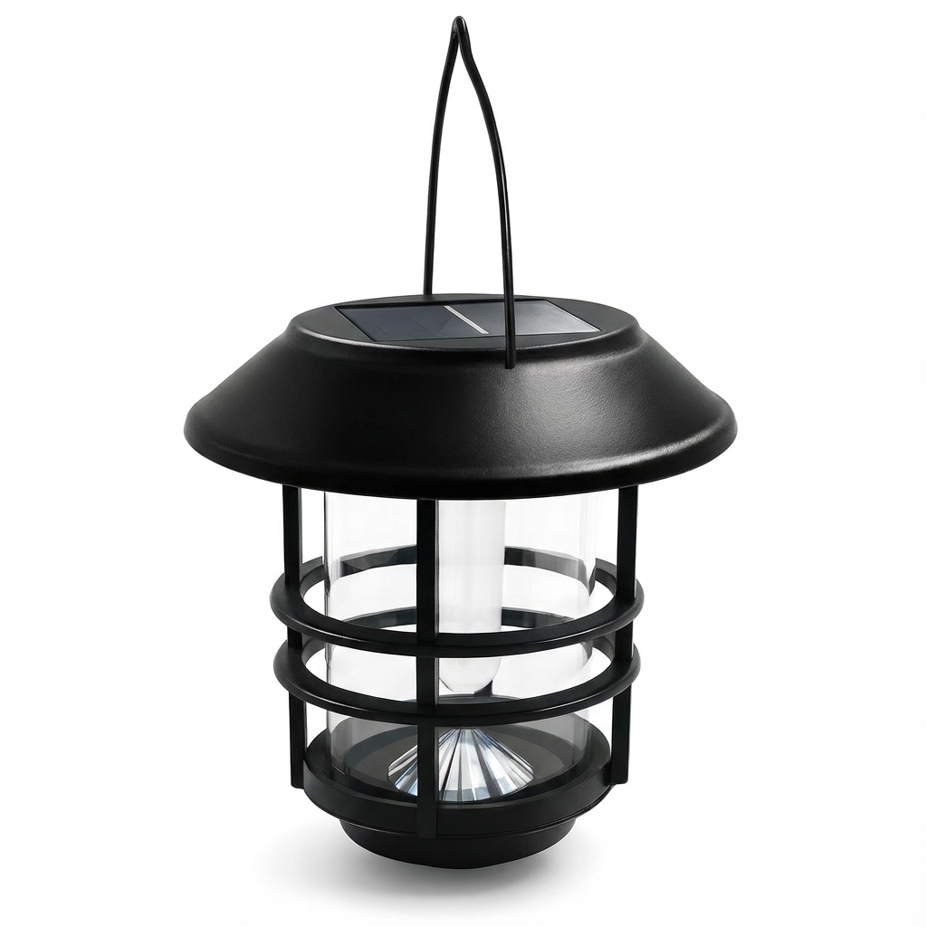 Latarnia Solarna LumaFlame | Wisząca Lampa LED z Efektem Płomienia | IP65 do Ogrodu i Tarasu