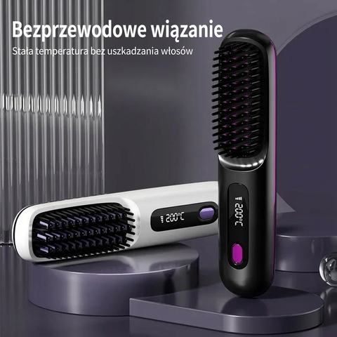 Grzebień Prostujący Ceramo Ion | Elektryczny Prostownik do Włosów | Ogrzewanie Ceramiczne