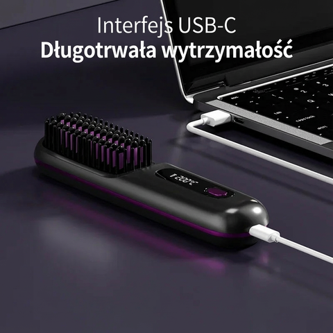 Grzebień Prostujący Ceramo Ion | Elektryczny Prostownik do Włosów | Ogrzewanie Ceramiczne