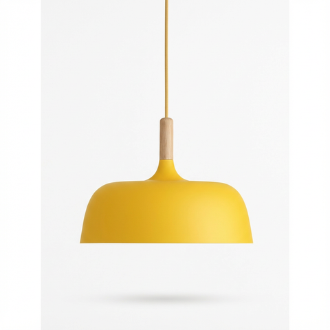 Nordika Dome | Lampa Wisząca LED | Styl Skandynawski z Drewnianym Akcentem