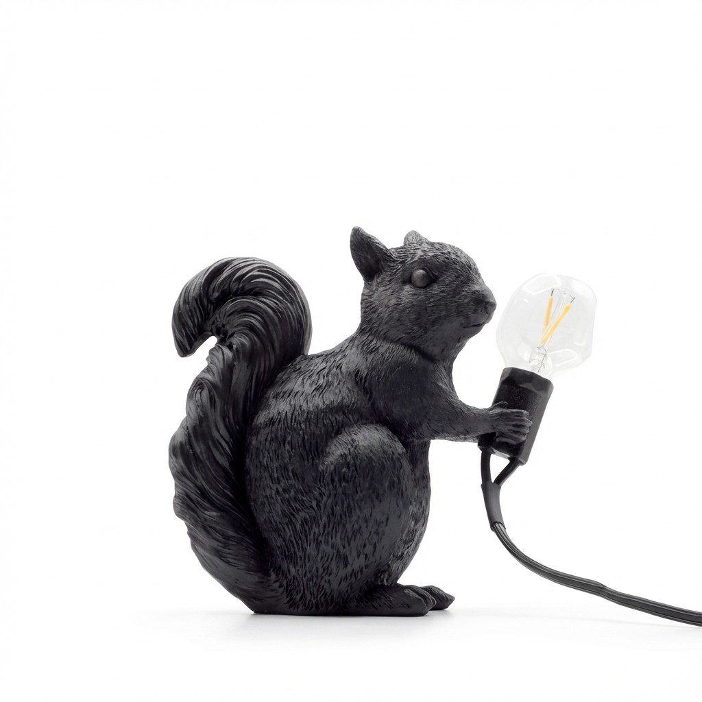 Lampa Squirrel | Lampka dekoracyjna LED | Figurka wiewiórki z żarówką
