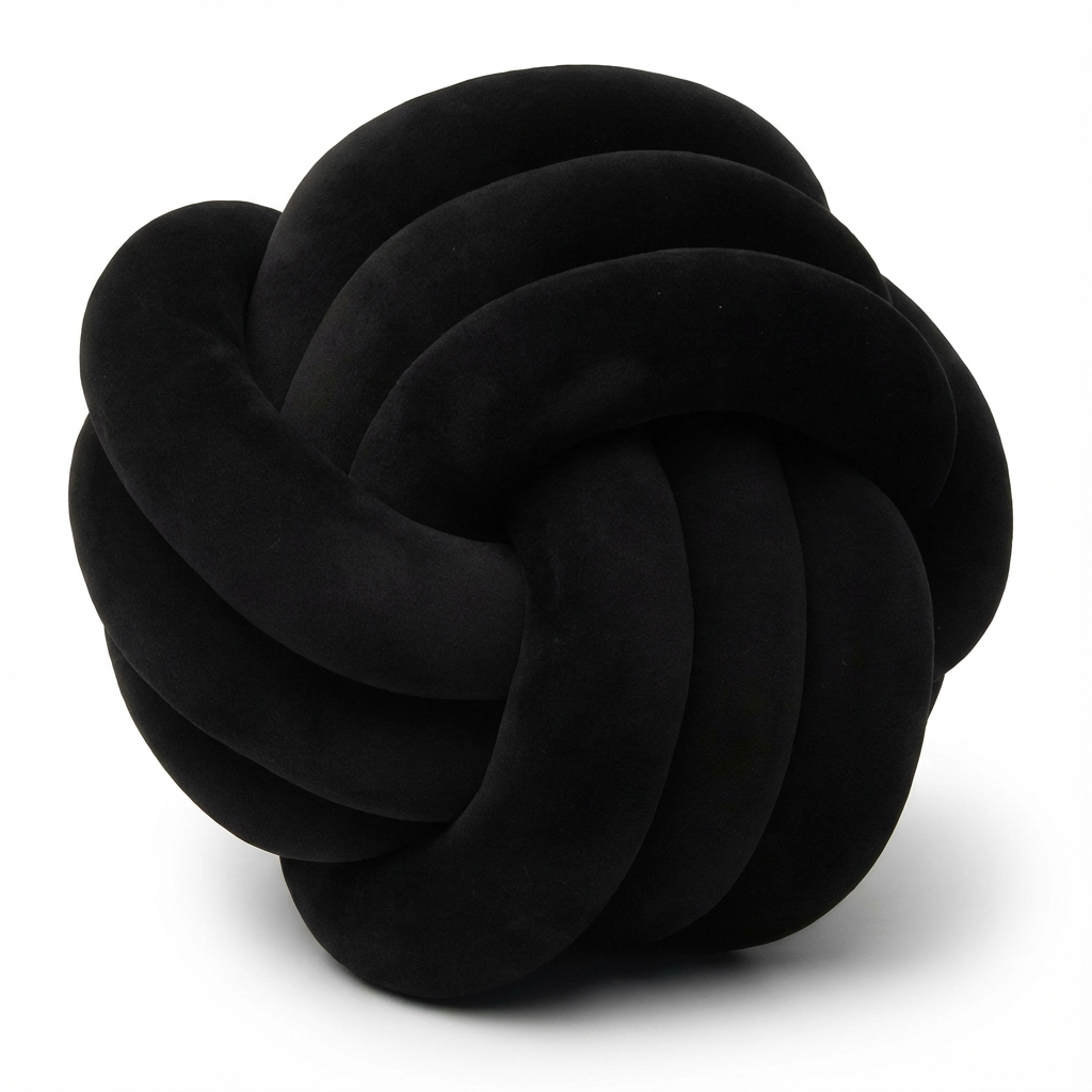 Poduszka Dekoracyjna Knot | Miękka Kula z Węzła | Welurowa Faktura