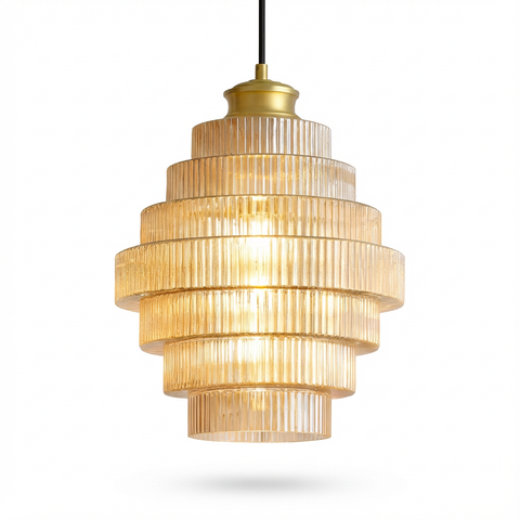 Lampa Wisząca Verona | Oświetlenie Sufitowe LED | Szkło i Mosiądz