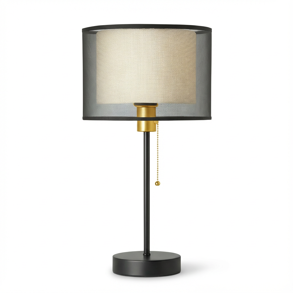 Lampa Stołowa Liora | Oświetlenie Nocne z Podwójnym Kloszem | Styl Vintage