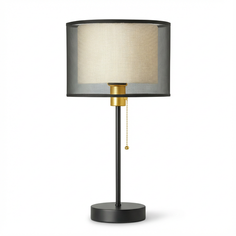 Lampa Stołowa Liora | Oświetlenie Nocne z Podwójnym Kloszem | Styl Vintage