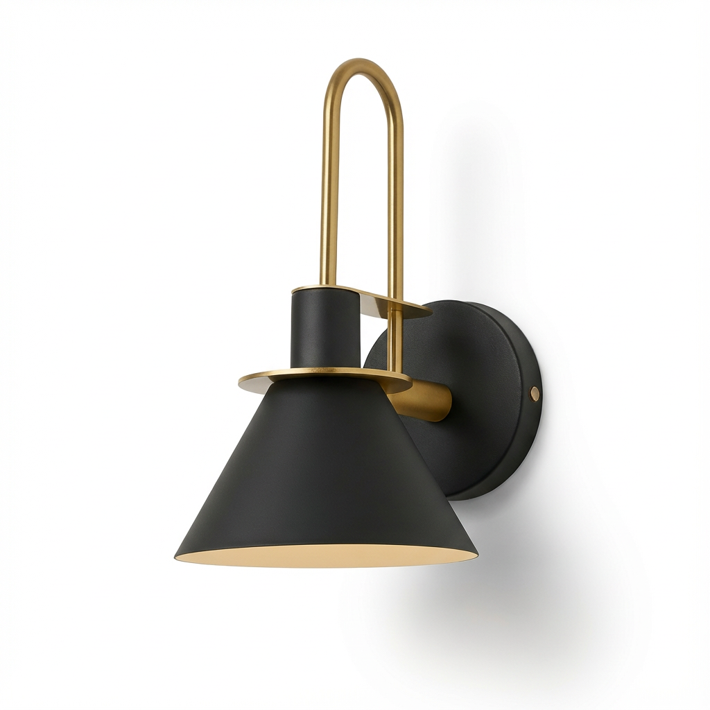 Lampa ścienna Lucien | Nowoczesne oświetlenie ścienne | Metal i mosiądz