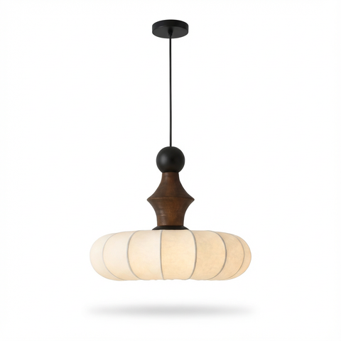 Lampa Wisząca Luno | Lampa sufitowa do salonu | Jedwabny klosz