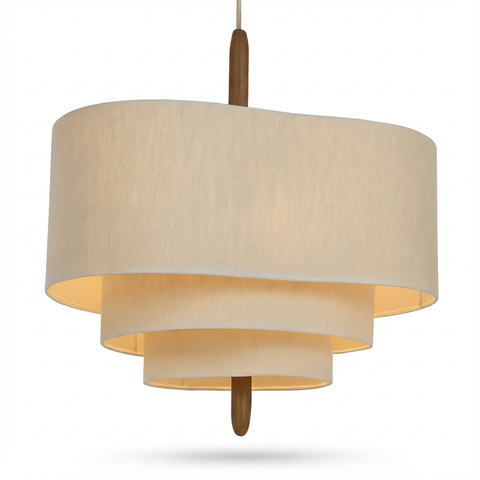 Lampa Wisząca Sorelia | Lampa Sufitowa z Tkaninowym Kloszem | Wielowarstwowa Forma