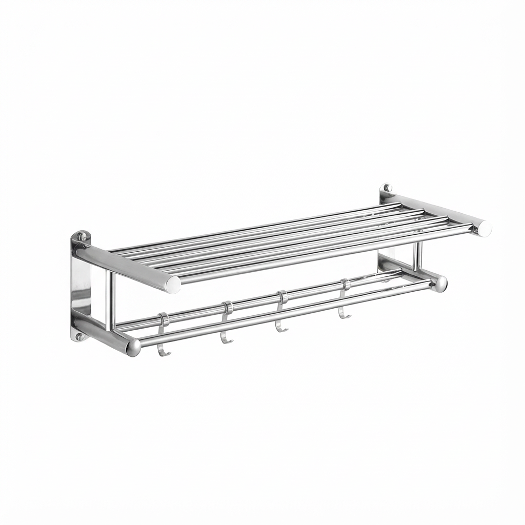 Półka Steelrack | Wieszak na Ręczniki | Stal Nierdzewna do Łazienki