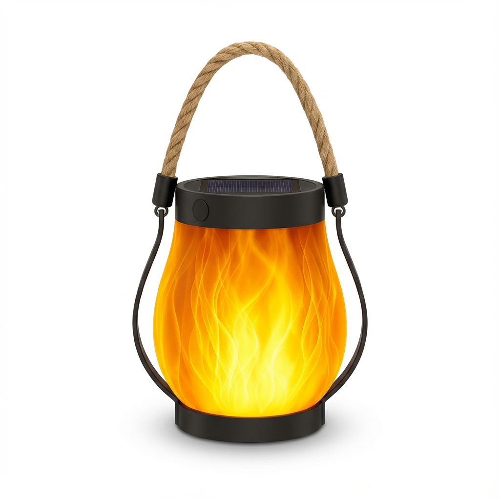 Lampa Flamina | Latarnia Solarna LED | Efekt Płomienia i Tryb USB