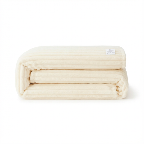 Koc CozyStripe | Koc Zimowy Dekoracyjny | Miękki Polar Flanelowy