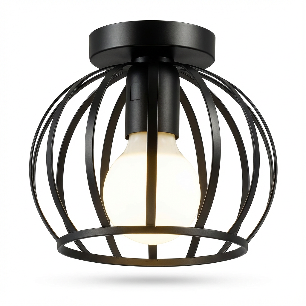 Lampa Sufitowa Luminara | Industrialne Oświetlenie Wewnętrzne | Metalowa Klatka