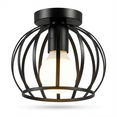 Lampa Sufitowa Luminara | Industrialne Oświetlenie Wewnętrzne | Metalowa Klatka