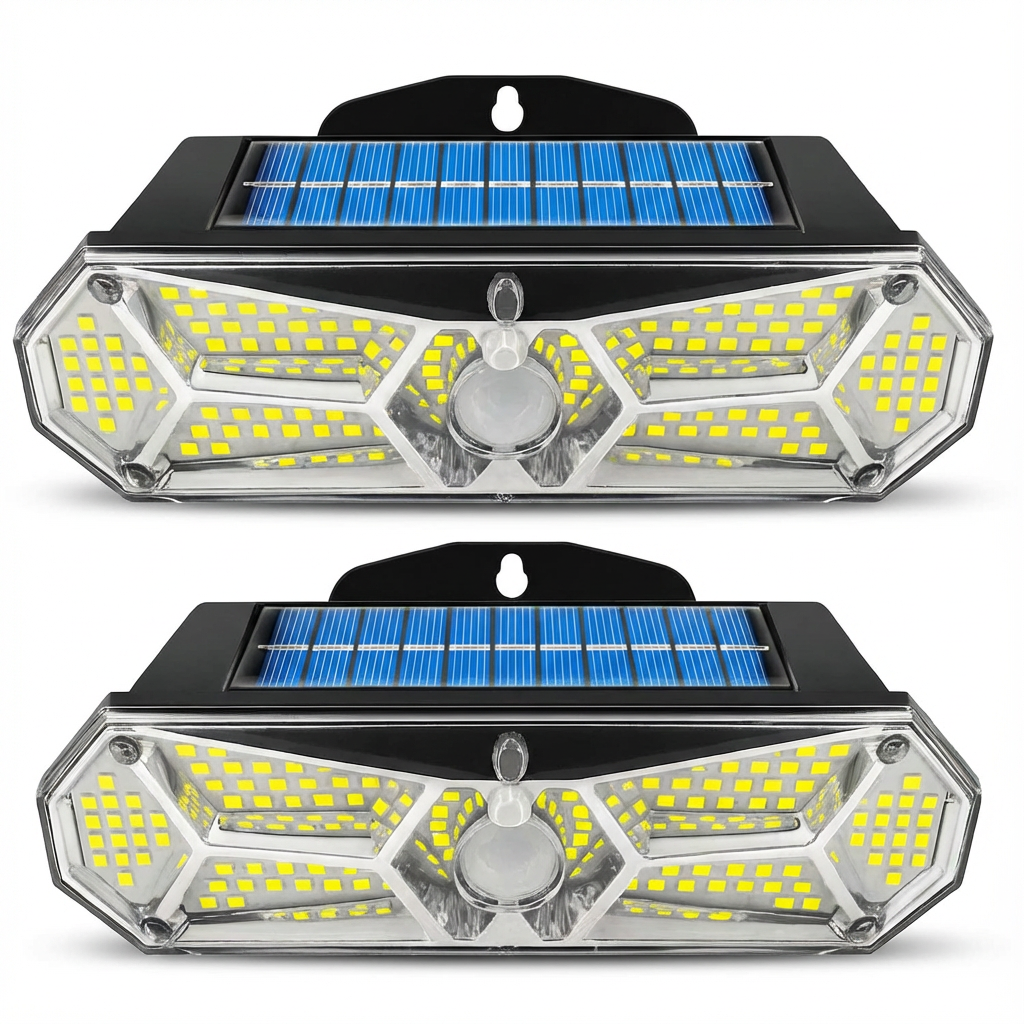 Zestaw Lampa Ścienna Solarna LuminoGuard | Oświetlenie LED 158 | Czujnik Ruchu IP65