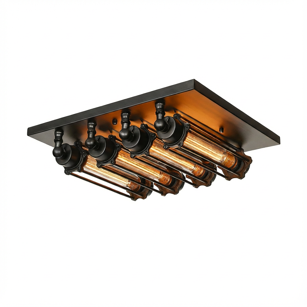 Plafon Epoch | Lampa sufitowa industrialna | Czarna metalowa oprawa