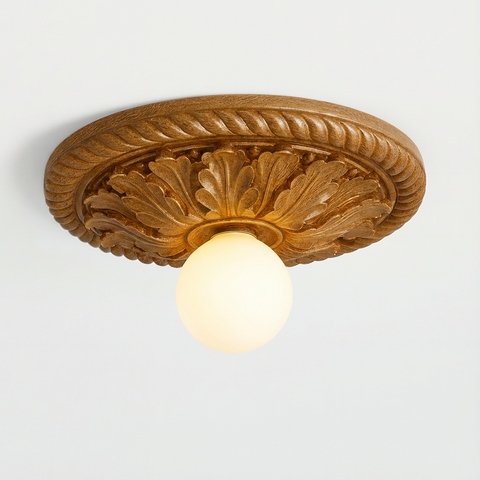 Plafon Elro | Lampa sufitowa dekoracyjna | Żłobiona rozeta z żywicy