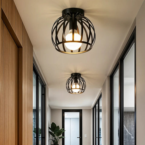 Lampa Sufitowa Luminara | Industrialne Oświetlenie Wewnętrzne | Metalowa Klatka