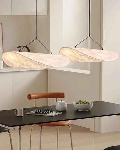 L’Éclipse Japandi | Lampa wisząca dekoracyjna | Jedwabna oprawa i miękkie światło