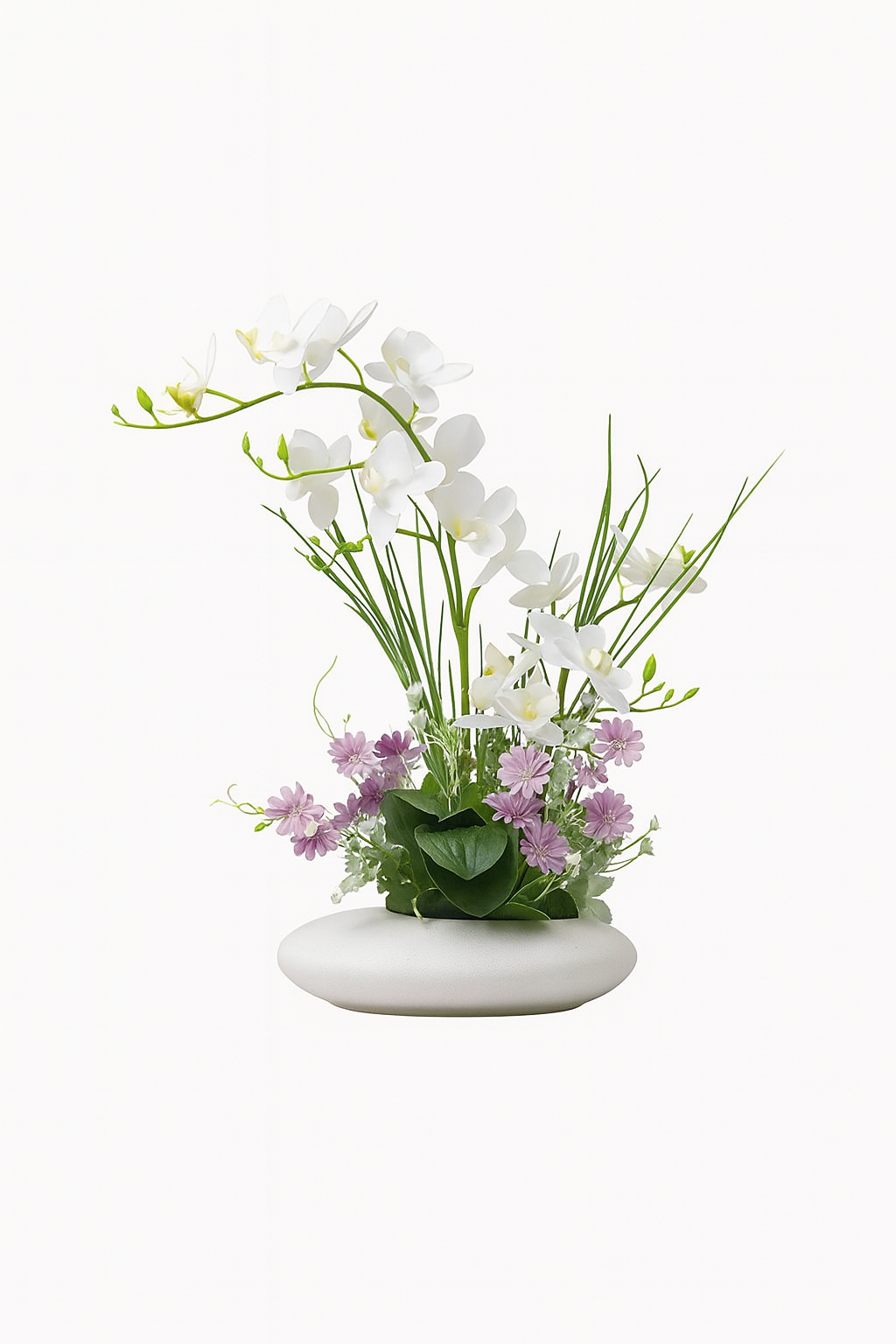 Kompozycja Kwiatowa Ikari | Dekoracja w Stylu Ikebana | Ceramiczna Baza Owalna