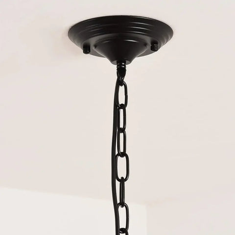 Żyrandol Noira | Klasyczna Lampa Wisząca | Czarny Metal z 7 Ramionami