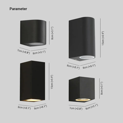 Lampa ścienna Elvo | Oświetlenie elewacyjne i wewnętrzne | Aluminium i szkło