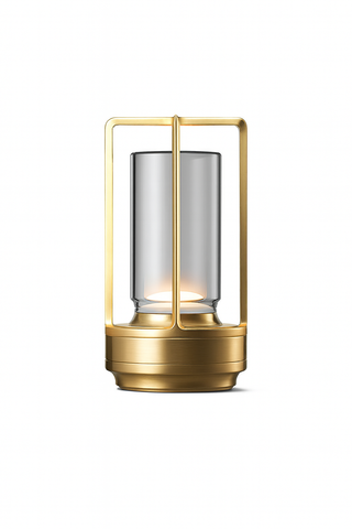 Lampa Aurea | Lampka stołowa LED | Elegancka forma latarni z metalowym wykończeniem