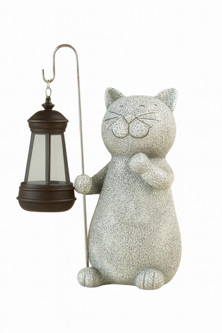 Lampa Felis | Lampa solarna ogrodowa | Figurka kota z latarnią LED
