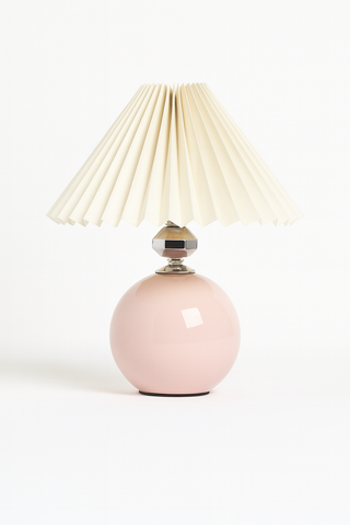 Lampa Plico | Lampka stołowa vintage | Plisowany abażur i ceramiczna podstawa