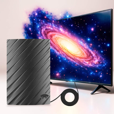Wewnętrzna Antena TV | Antena Cyfrowa do Telewizji 4K | Wzmacniana Zasięgiem