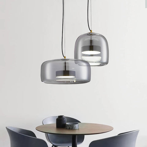 Lampa wisząca Elaya | Nowoczesne oświetlenie do salonu | Szkło i złoty akcent