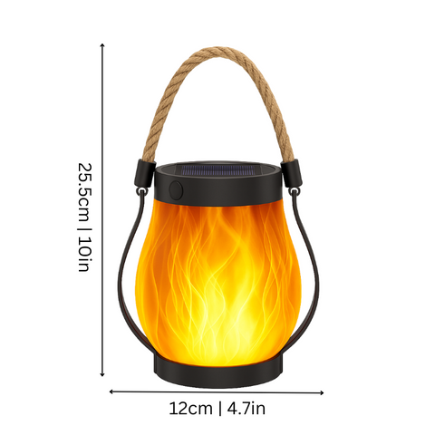 Lampa Flamina | Latarnia Solarna LED | Efekt Płomienia i Tryb USB