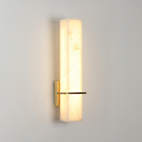 Kinkiet Linea | Lampa ścienna z alabastru | Wydłużona forma wertykalna