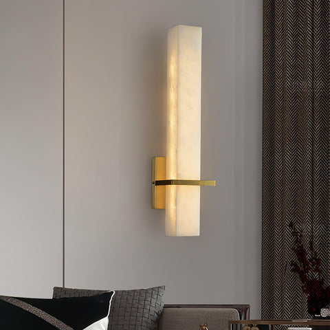 Kinkiet Linea | Lampa ścienna z alabastru | Wydłużona forma wertykalna