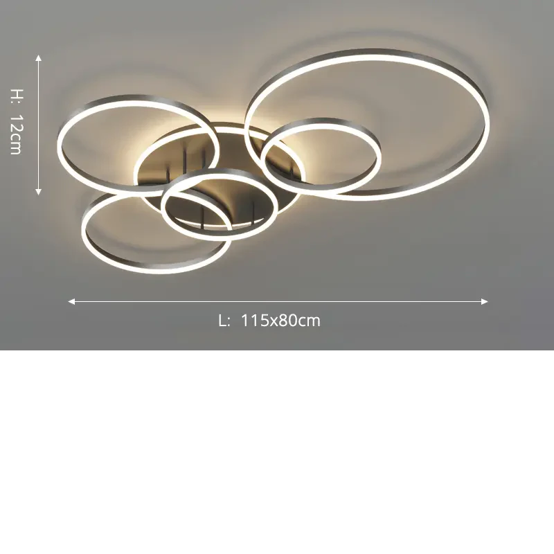 Lampa Sufitowa CircoLux | Nowoczesne Oświetlenie LED | Ściemnialne Pierścienie z Pilotem
