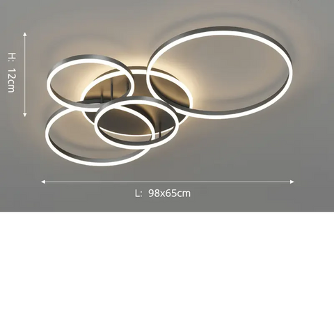 Lampa Sufitowa CircoLux | Nowoczesne Oświetlenie LED | Ściemnialne Pierścienie z Pilotem