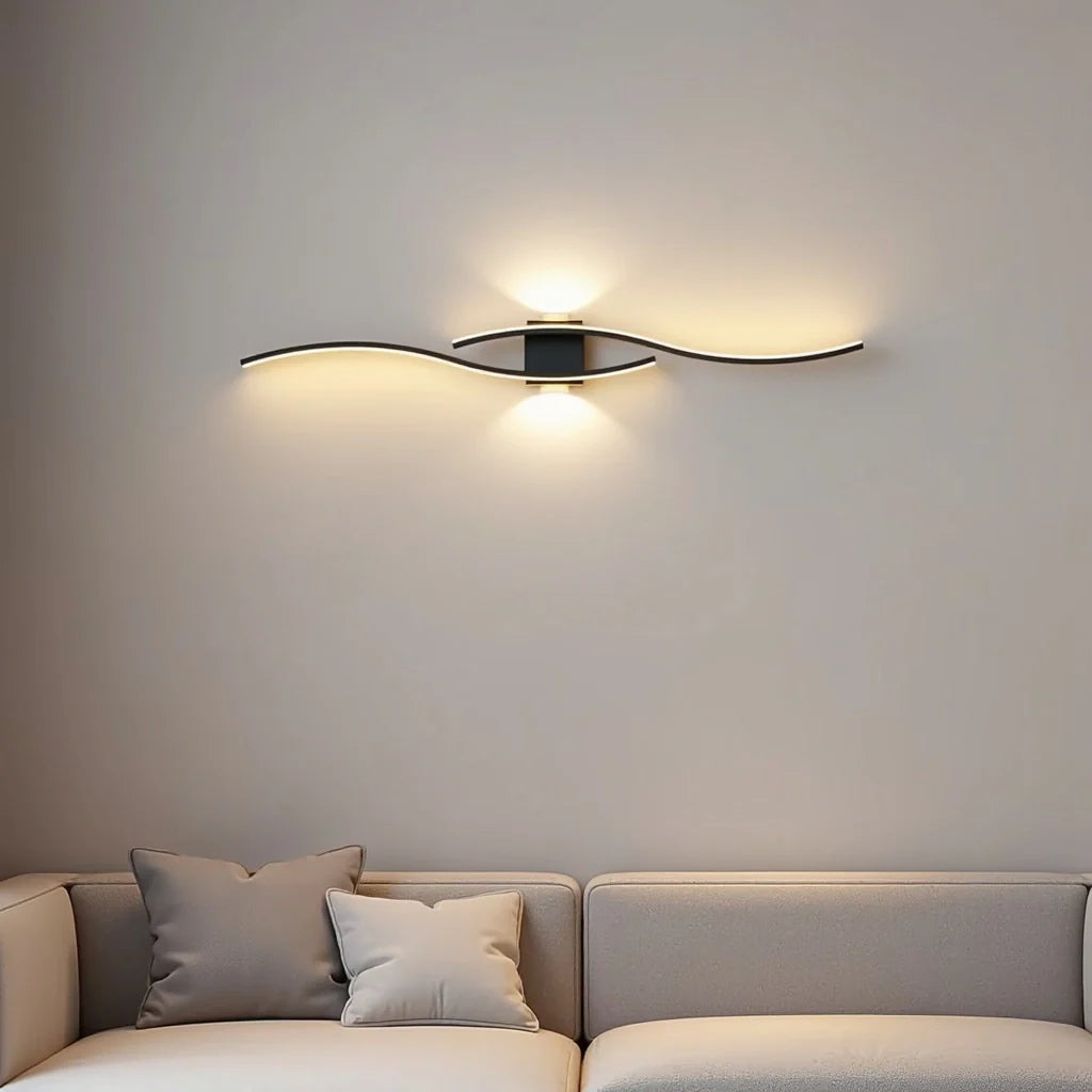 Kinkiet Auria | Nowoczesne Oświetlenie Ścienne | Złota Lampa LED w Fali