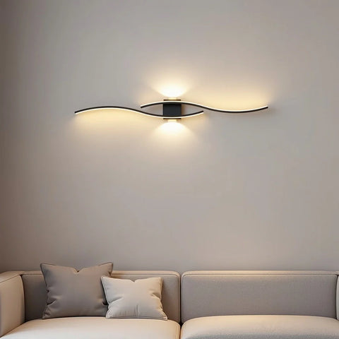 Kinkiet Auria | Nowoczesne Oświetlenie Ścienne | Złota Lampa LED w Fali