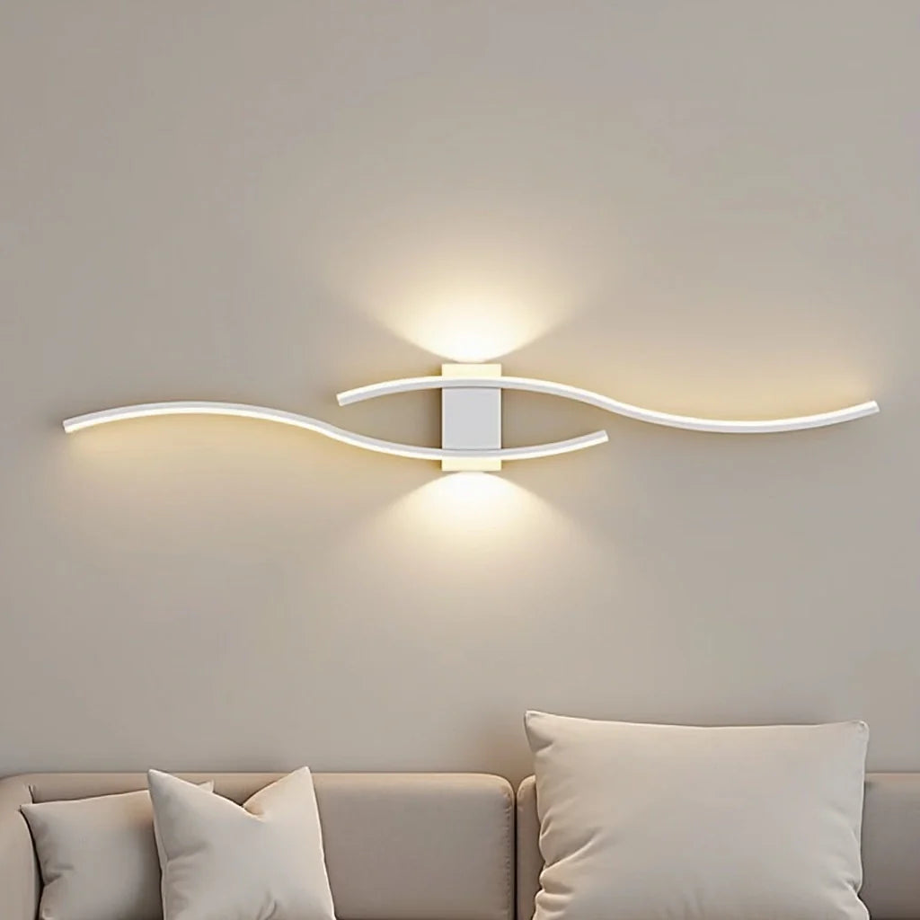 Kinkiet Auria | Nowoczesne Oświetlenie Ścienne | Złota Lampa LED w Fali