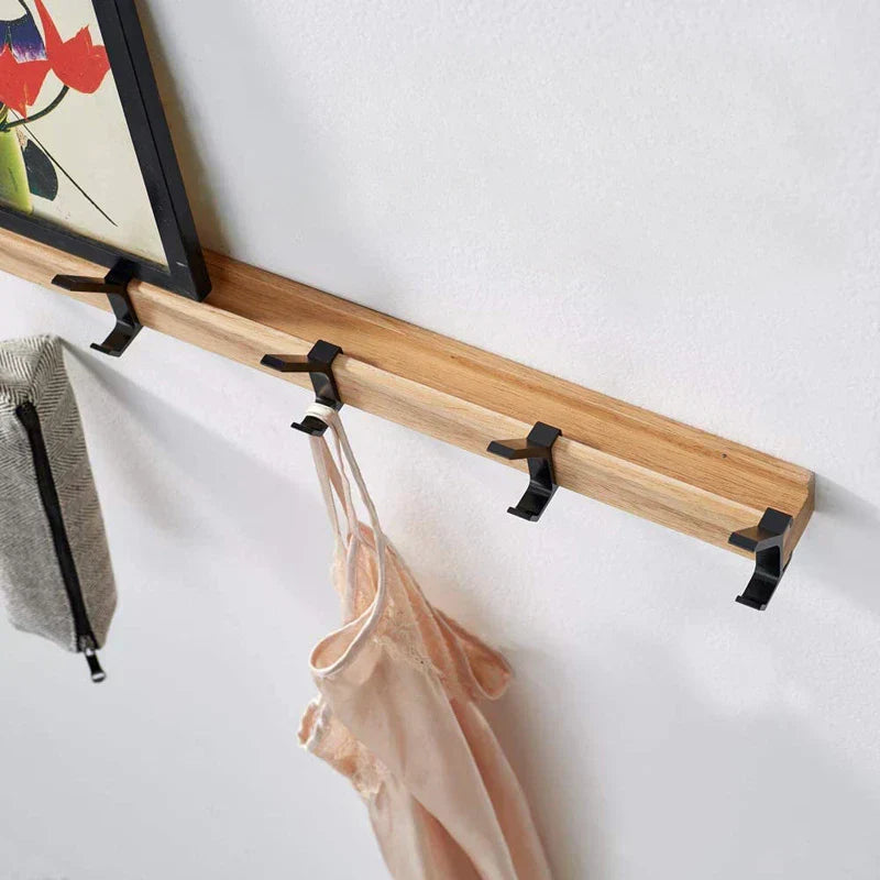 NordicFlex Wieszak Ścienny | Minimalistyczny Wieszak do Przedpokoju | Drewno i Aluminium