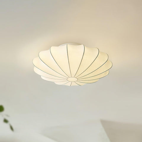 Lampa sufitowa Nuvia | Dekoracyjne oświetlenie do salonu | Tkanina w kształcie muszli