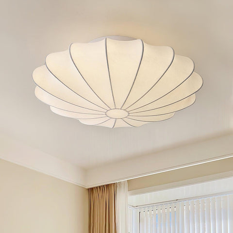 Lampa sufitowa Nuvia | Dekoracyjne oświetlenie do salonu | Tkanina w kształcie muszli