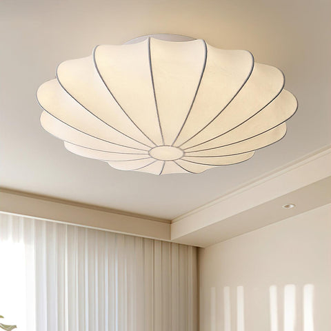 Lampa sufitowa Nuvia | Dekoracyjne oświetlenie do salonu | Tkanina w kształcie muszli