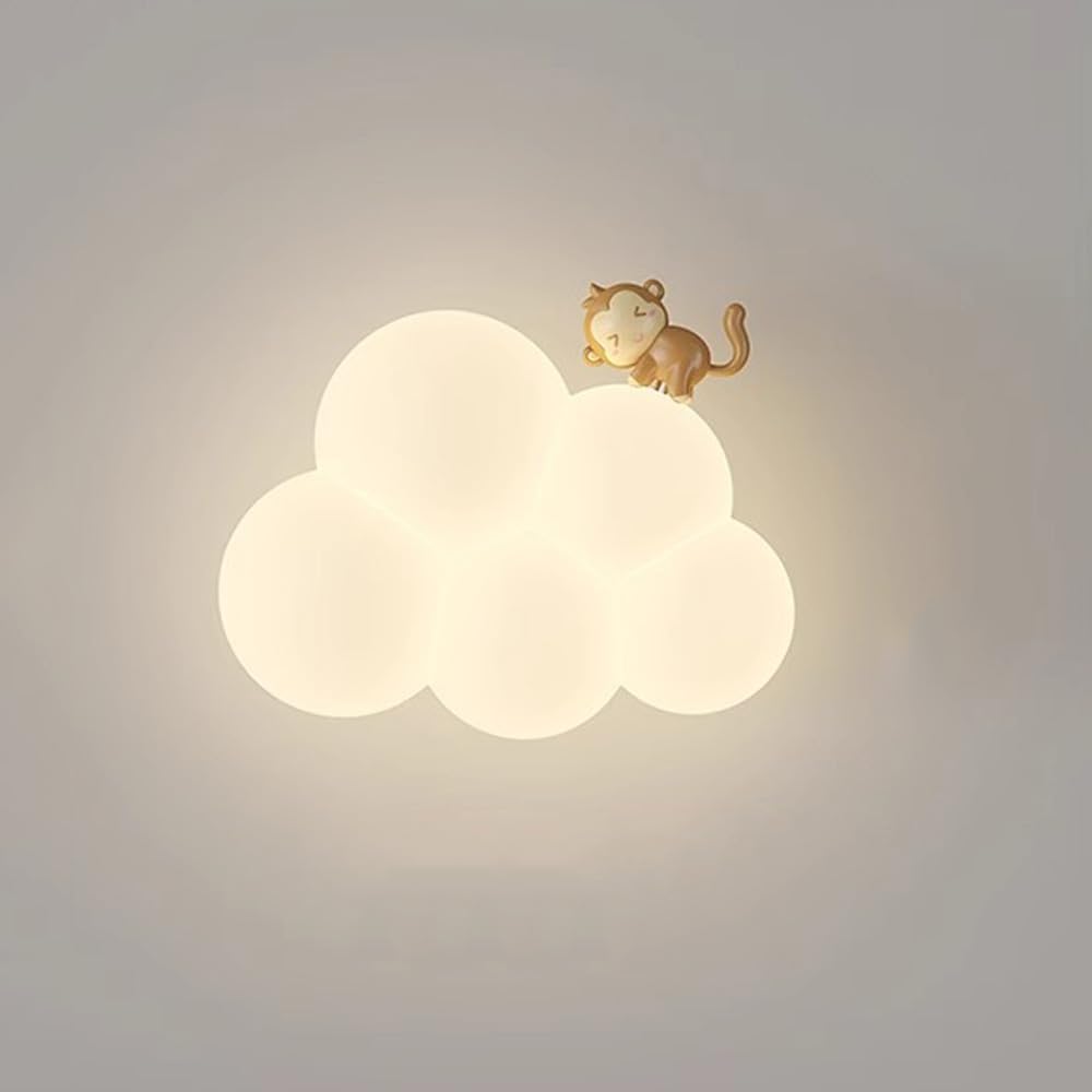 NimbusGlow | Kinkiet dziecięcy LED | Lampka ścienna w kształcie chmurki