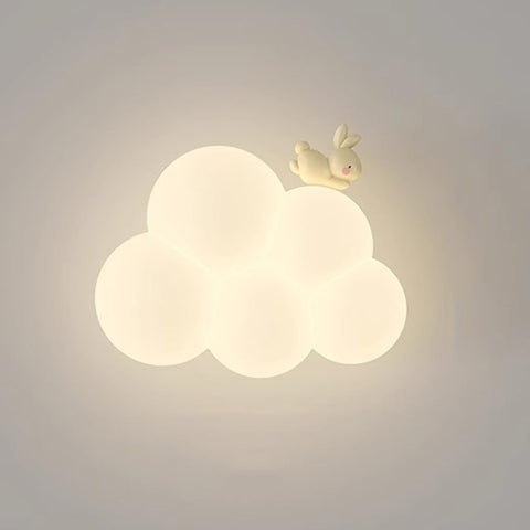 NimbusGlow | Kinkiet dziecięcy LED | Lampka ścienna w kształcie chmurki