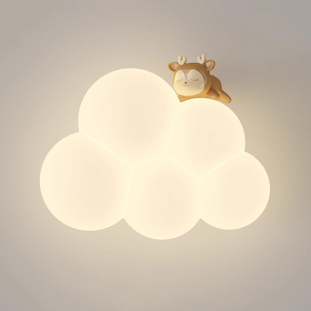 NimbusGlow | Kinkiet dziecięcy LED | Lampka ścienna w kształcie chmurki
