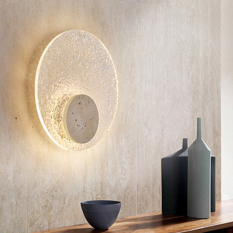 Lampa Ścienna Solaro | Nowoczesne Oświetlenie Dekoracyjne | Akryl i Trawertyn