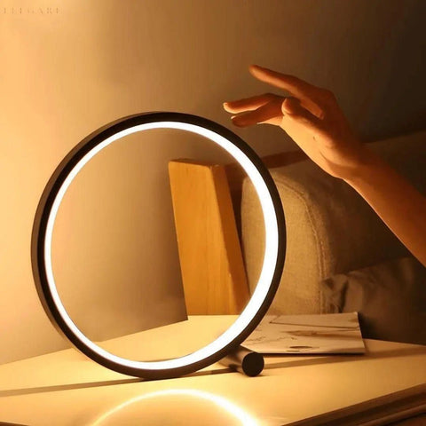 OrbLume | Lampa Stołowa LED | Minimalistyczny Okrąg z Dotykowym Ściemniaczem