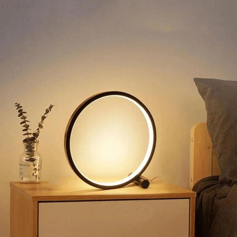 OrbLume | Lampa Stołowa LED | Minimalistyczny Okrąg z Dotykowym Ściemniaczem