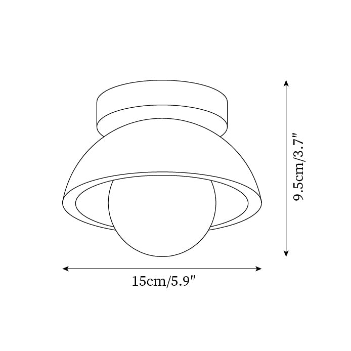 Plafon Navo | Lampa sufitowa z trawertynu | Drewno i szkło